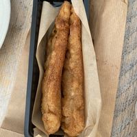 Bakbanaan, deep fried plantains. at Geeta's Keukentje in Goes