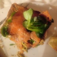 Seems suspiciously or splendidly like real salmon. at La Zapatería del Abuelo in Ourense