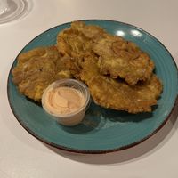 Tostones - a bit over cooked but we ate them all  at Koki in Durham