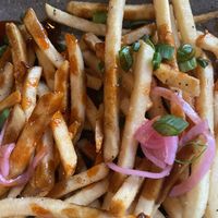 Korean BBQ fries  at Blockhead Beerworks in Valparaiso