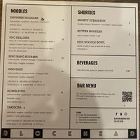 Menu  at Blockhead Beerworks in Valparaiso