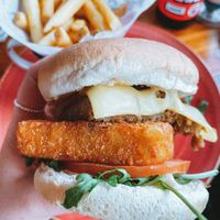 Vegan ultimate sandwich - sausage, hash browns, cheeze  at Lounges - Tretho Lounge in St Ives