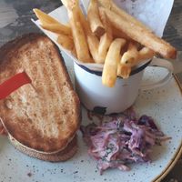 sandwich with chips and slaw at Lounges - Tretho Lounge in St Ives