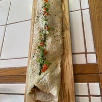 Argentinian crepe with plant based chicken 🐔   at Red Bud Cafe in Daytona Beach