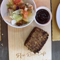 Vegan meatloaf   at Red Bud Cafe in Daytona Beach