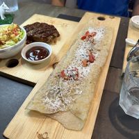 Strawberry, walnut, jam crepe  at Red Bud Cafe in Daytona Beach