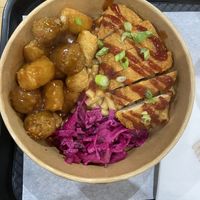 Xmas jingle bowl! With tater tots stuffing and vegan chicken   at Fat Annie's in Leeds
