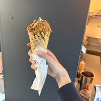 Waffle cone: w/ toppings: chocolate, caramel, biscoff  at Cold Truth in Detroit
