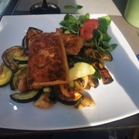 Tofu with grilled vegetables at Ragazzi bistro in Esztergom