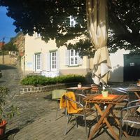 The terrace at Ragazzi bistro in Esztergom