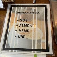 Vegan mylk options  at Astoria Coffeehouse & Bistro in Astoria
