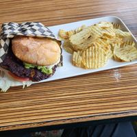 Black bean burger at Astoria Coffeehouse & Bistro in Astoria