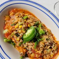Vegan jambalaya at NOLA in Palo Alto