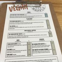 Vegan menu at Utter Waffle in South East London
