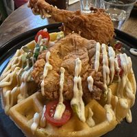Vegan chick’n waffle  at Utter Waffle in South East London