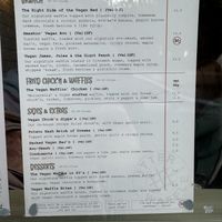 Separate vegan menu  at Utter Waffle in South East London