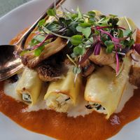 Vegan manicotti at Soda Club in New York City