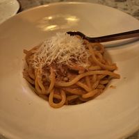 Bucatini. Noodles were perfectly cooked, great sauce.  at Soda Club in New York City