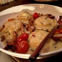 Ravioli with chanterelles   at Soda Club in New York City