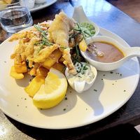 Delicious vegan fish and chips at The Mote in Port Isaac