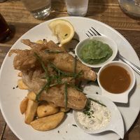 Amazing vegan fish and chips!  at The Mote in Port Isaac