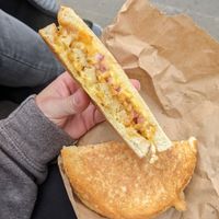 Vegan chicken and sweet chilli toastie at Preacher's Patisserie in Edinburgh