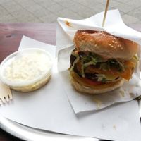 Vegan Rebel Burger + Coleslaw at Rebel Room in Berlin