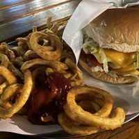 Twister Pommes und Rebel Burger (vegan)  at Rebel Room in Berlin