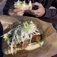 Falafel bao bun at Thess Bao in Thessaloniki