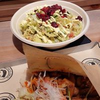 mushroom bao bun and quinoa energy salad at Thess Bao in Thessaloniki