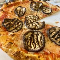 Pizza with grilled eggplant and vegan cheese   at Ciao in Moerfelden-walldorf