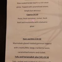 The menu at Legends Live Lounge in Lees