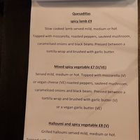 the menu at Legends Live Lounge in Lees