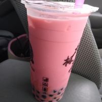 Watermelon "milk" boba tea it is made with non-dairy powder. at Taichi Bubble Tea in Chattanooga