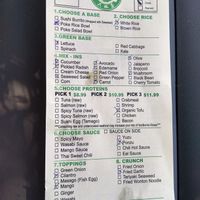 Menu  at Taichi Bubble Tea in Chattanooga