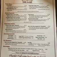 Full Vegan Menu  at '49er Saloon in Acton