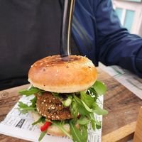 Veg Burger at Bookeria in Rovinj