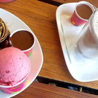 Vegan dessert and hot chocolate at Great Ocean Road Chocolaterie & Ice Creamery in Bellbrae