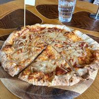 Margherita pizza with vegan cheese. Special meal 🤔   at Great Ocean Road Chocolaterie & Ice Creamery in Bellbrae