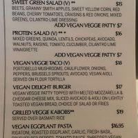 Vegan Menu at Sweet Basil's Cafe in Livingston