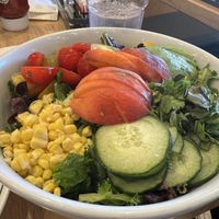 Summer peach and avocado saladd  at Claudine in Encino