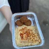Hummus with falafel at Falafel & more in Krasnodar