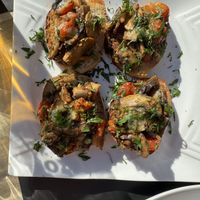 Bruschetta with mushrooms  at Artisti in Corfu