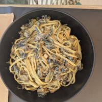 Vegan Carbonara at Artisti in Corfu