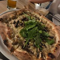 Vegan truffle pizza at Artisti in Corfu