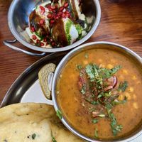 Chole bhature and vada chaat  at Sabzi in Edinburgh