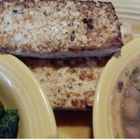 Grilled marinated tofu, pinto’s and sauted kale    at Tupelo Honey in Greenville