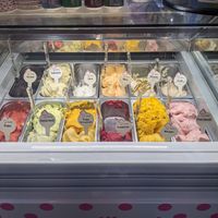 Selection of ice cream. at Papilla in Nice