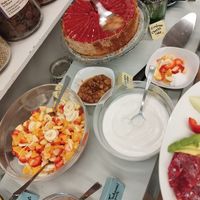 Variety of desserts at Sattva Vegan in Vienna