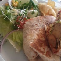 Vegan breakfast burrito at Marmalade Kitchen in Rhos On Sea